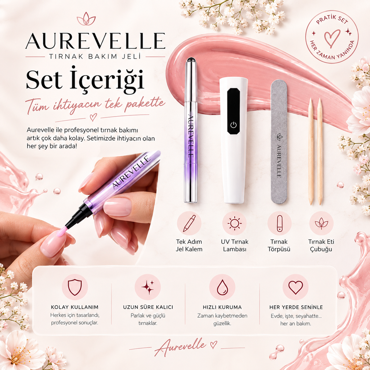Aurevelle salon cep oje seti